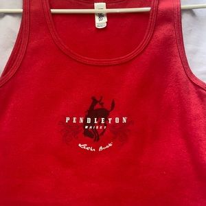 red pendleton whiskey women’s tank top size medium